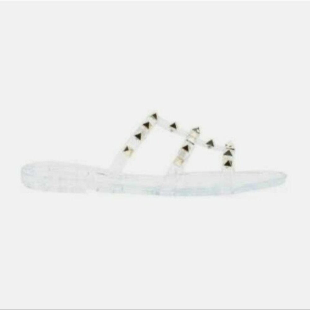 Olivia Miller Milos Island Jelly Slide Sandals Clear -6 - Picture 2 of 7